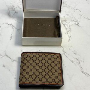 CELINE Monogram Unisex Canvas Blended Fabrics Leather Wallet